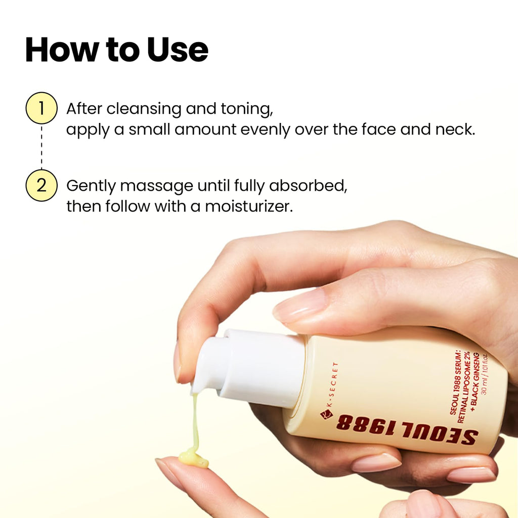 K-Secret Seoul 1988 Serum: Retinal Liposome 2% + Black Ginseng 30ml