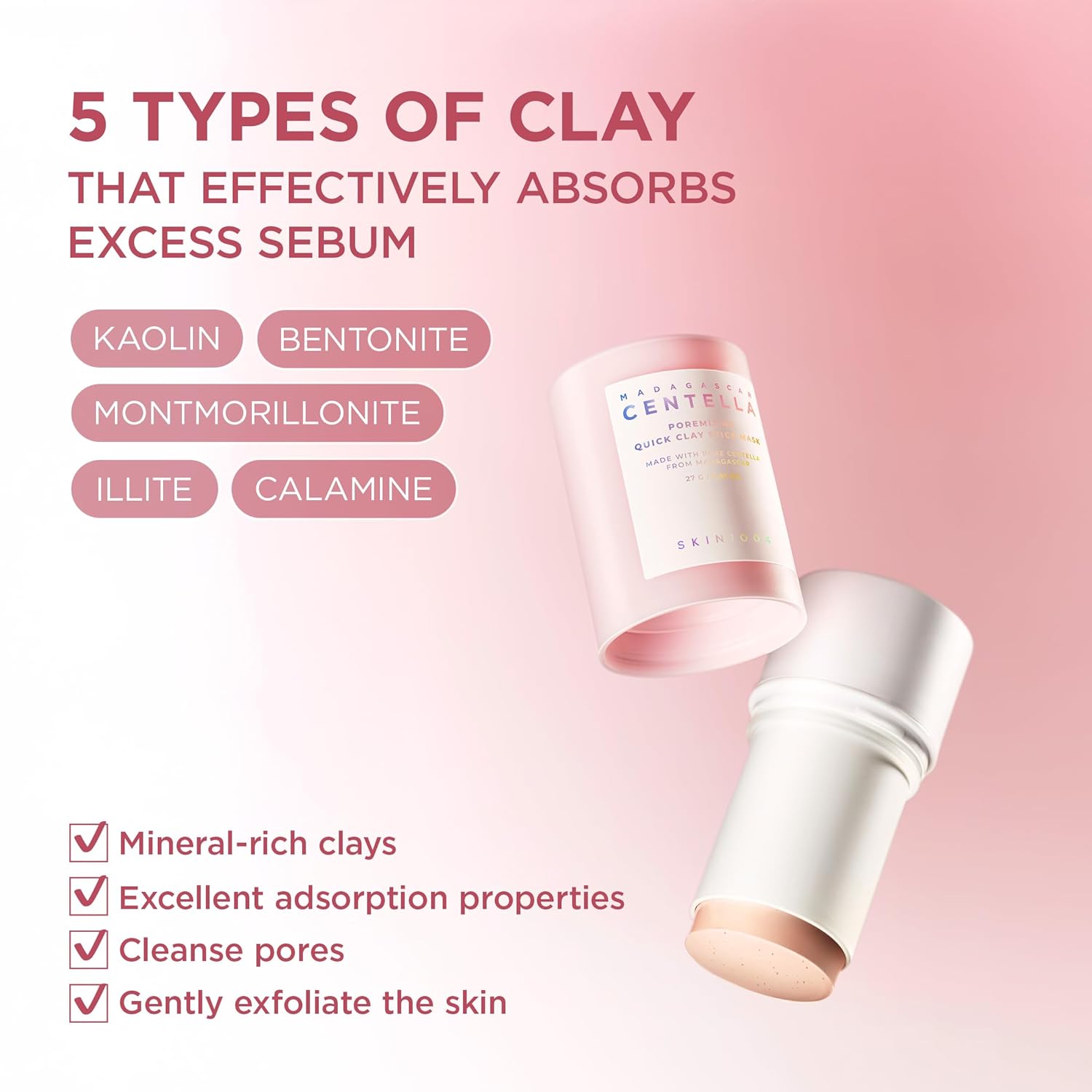 Skin1004 Madagascar Centella Poremizing Quick Clay Stick Mask 27g
